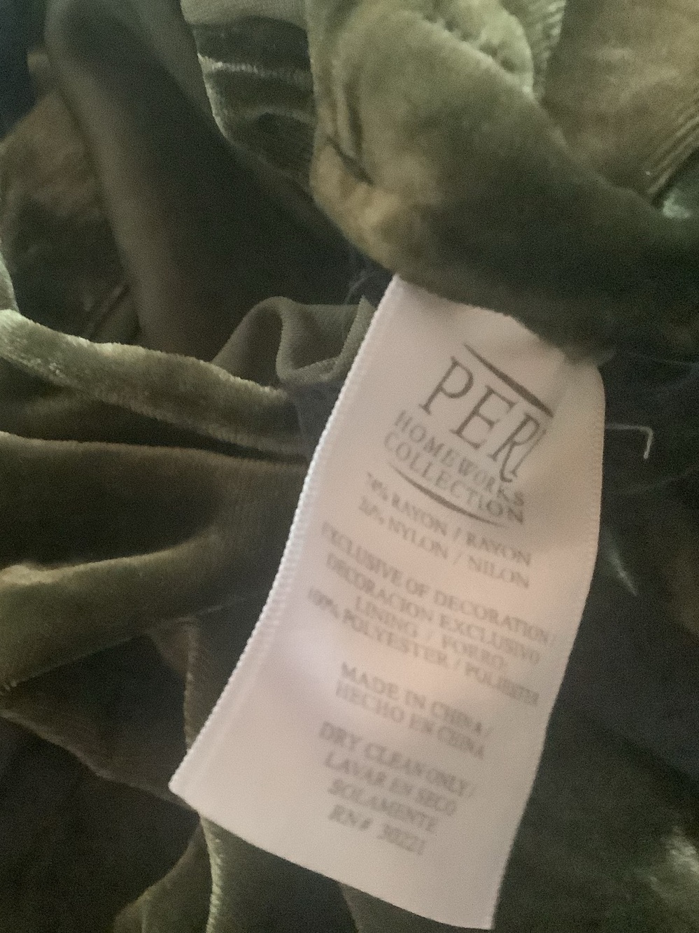 Green velvet pillow sham..ties in the back..